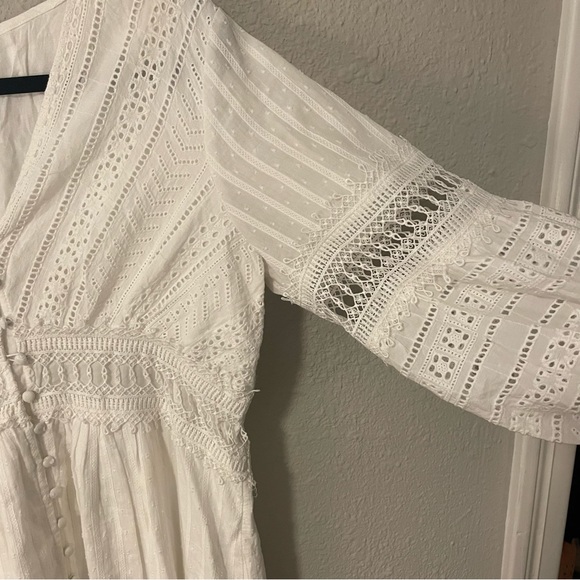 Anthropologie White Midi Dress - Picture 5 of 6